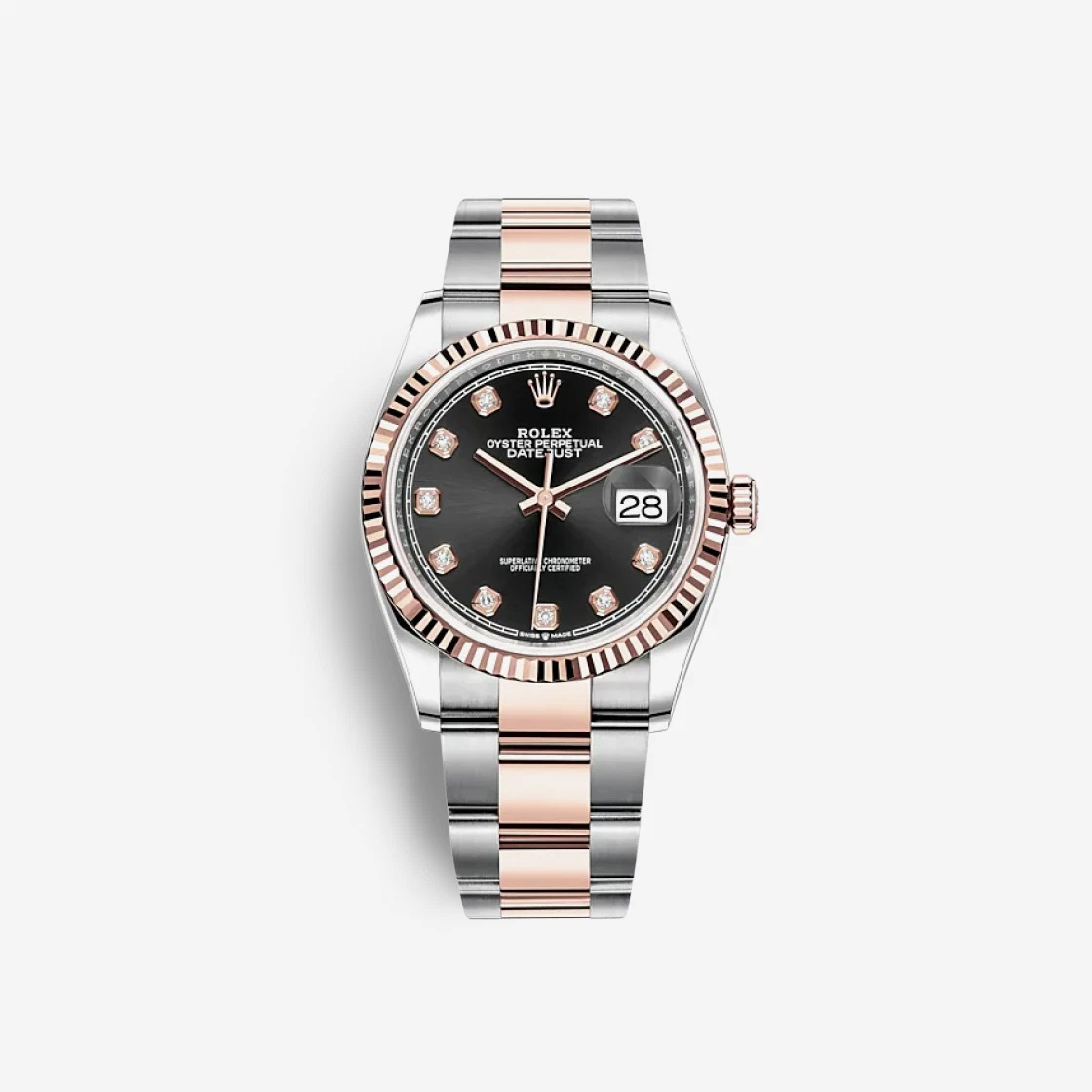 Rolex Datejust 36 Bright Black Diamond-Set 126231 (Fluted/Oyster)