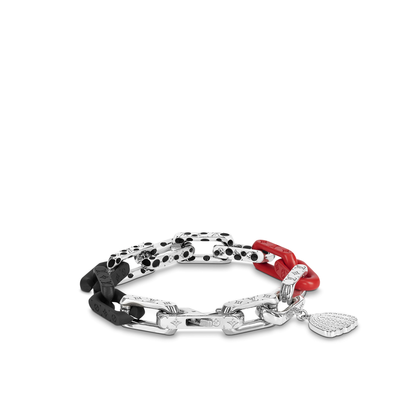 Louis Vuitton x YK Monogram Chain Bracelet Black Red