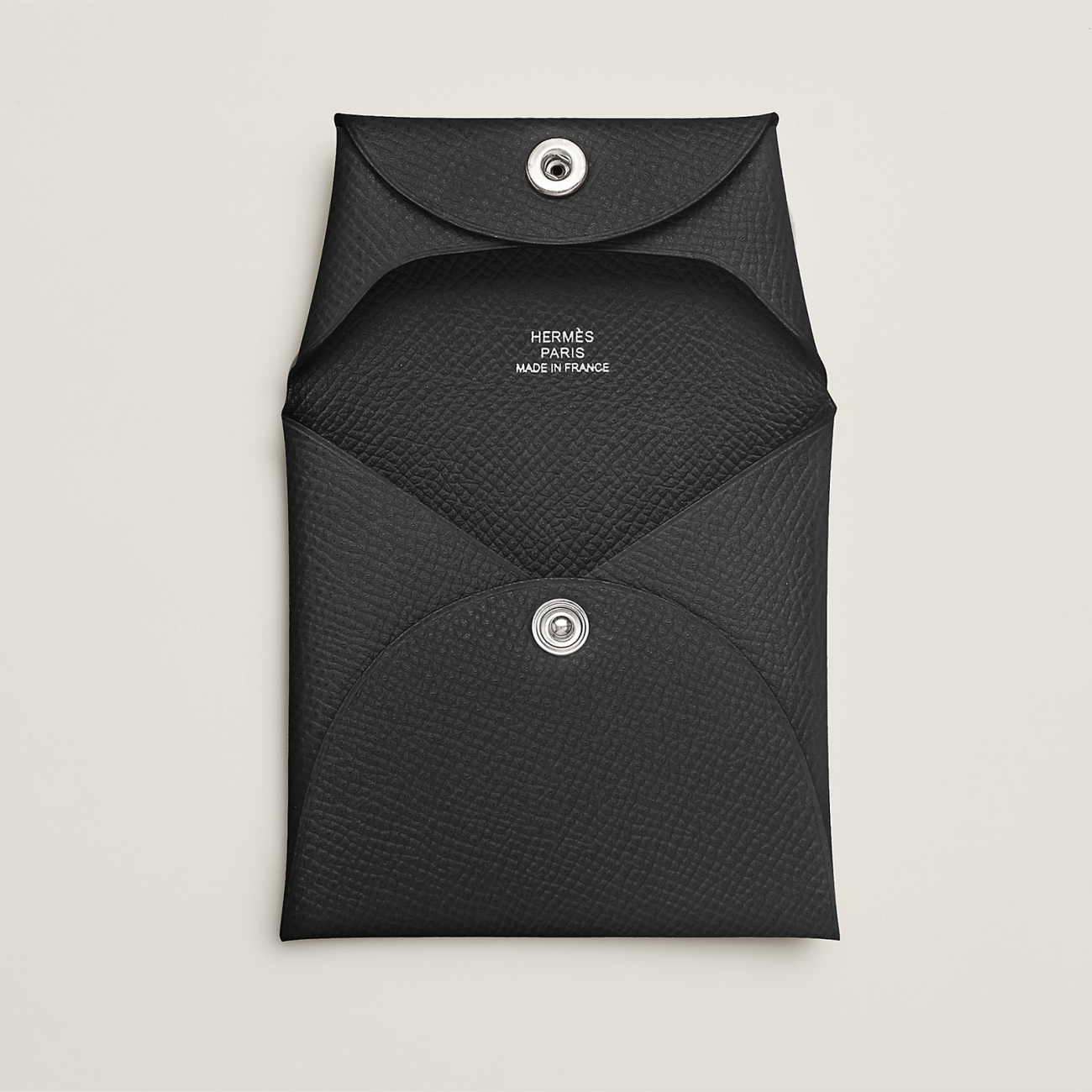 Hermes Bastia Change Purse Epsom & Palladium Noir