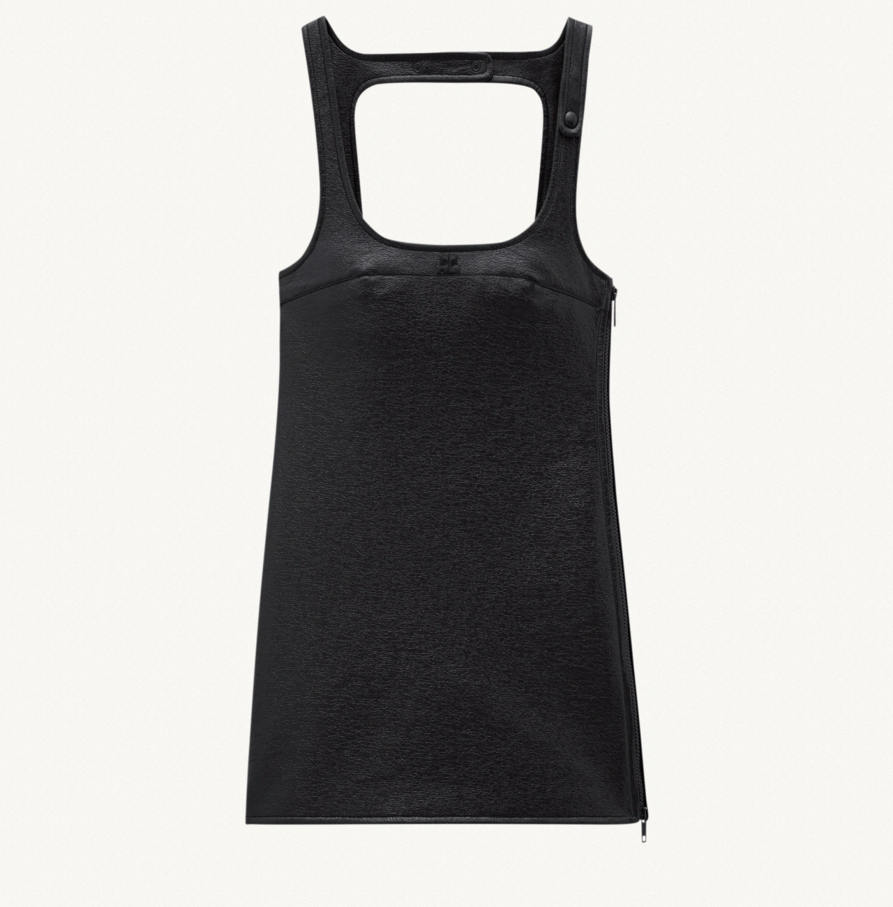Courreges Robe Trapeze Vinyle Reedition Black