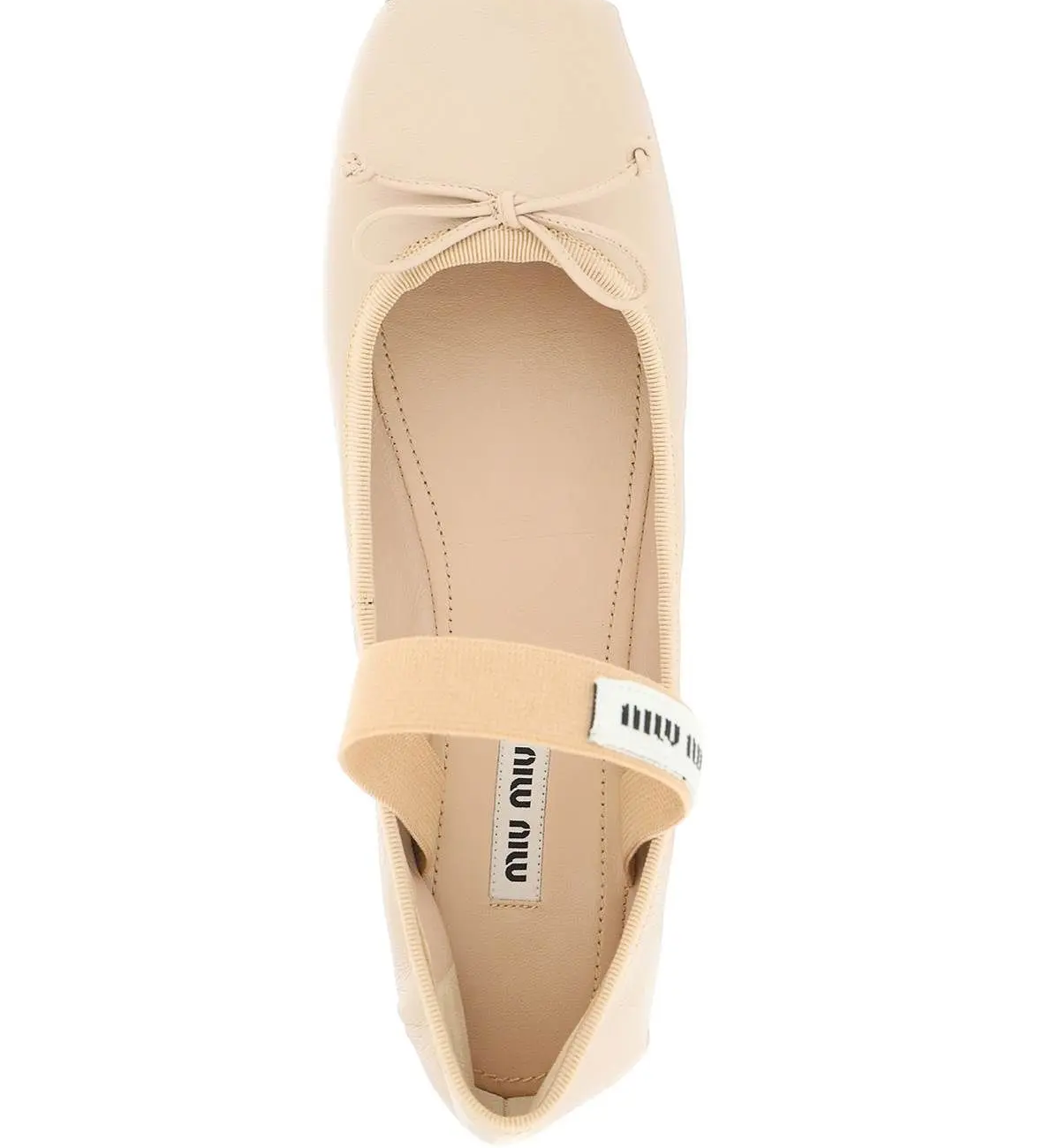 (W) Miu Miu Leather Ballerinas Water Lily