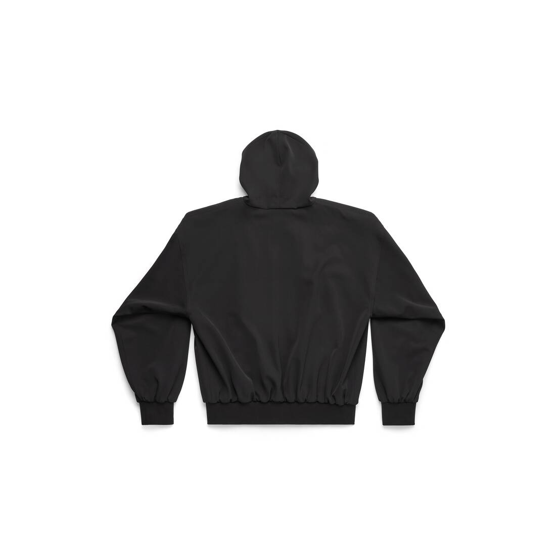 LARGE FIT ZIP-UP HOODIE IN BLACK