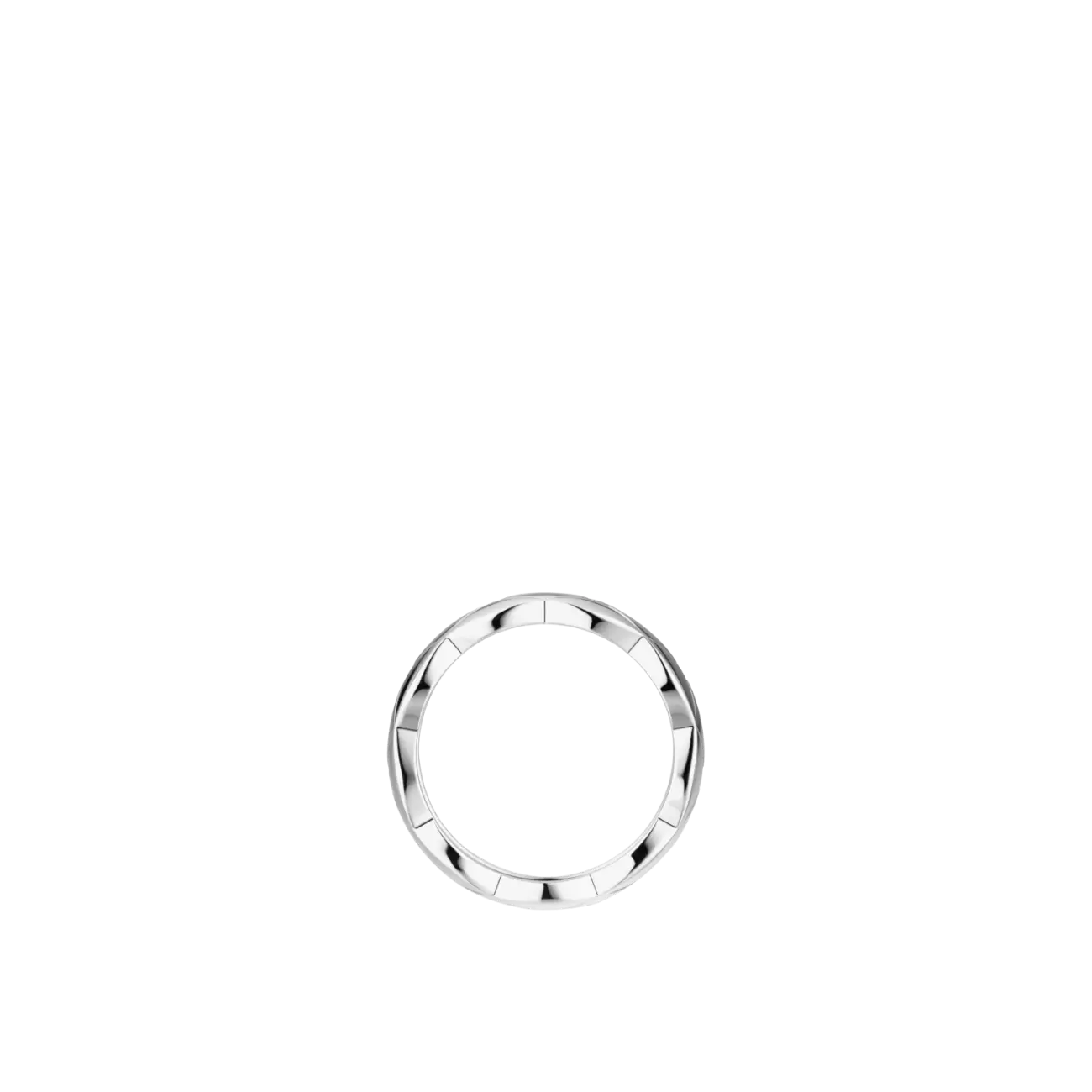 Crush Ring Quilted Motif Small & 18K White Gold