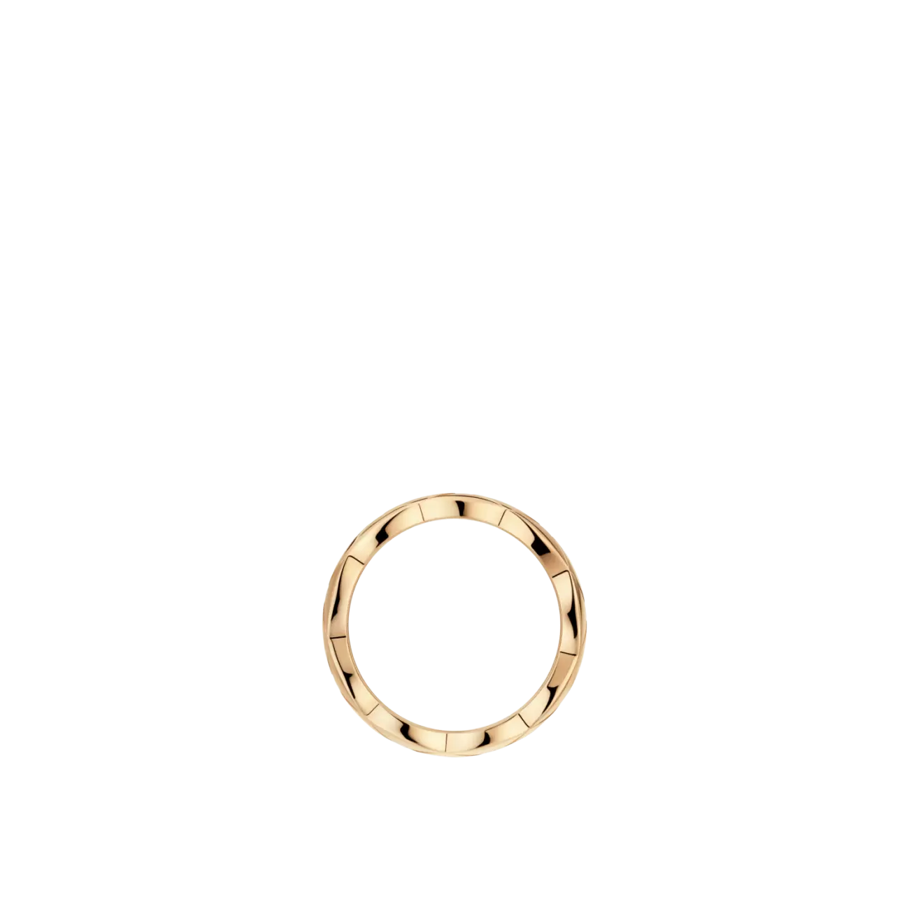 Crush Ring Quilted Motif Small & 18K Beige Gold