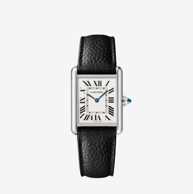 Cartier Tank Must Watch Large Quartz Steel Calfskin 