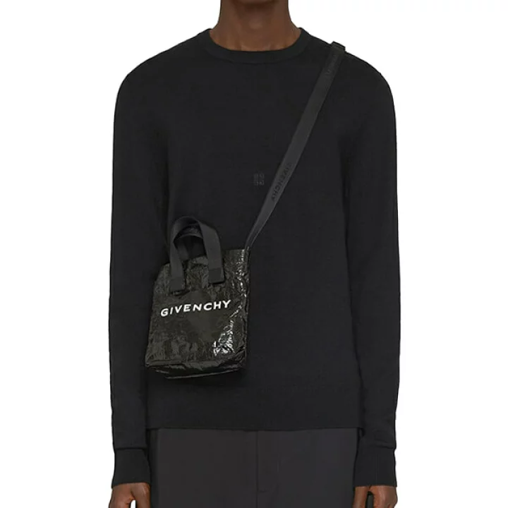 Unisex Blended Fabrics Plain Small Shoulder Bag Logo