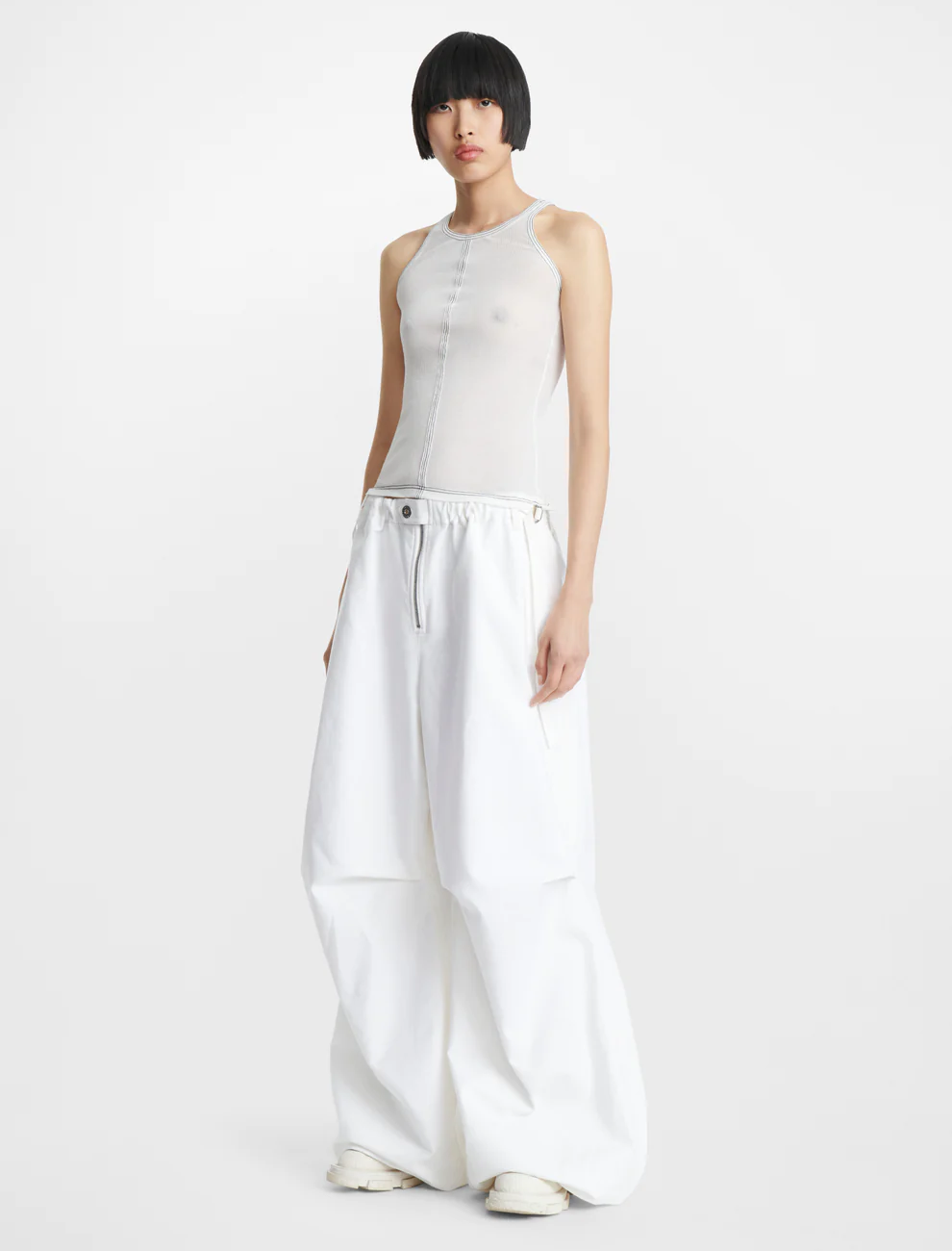 TRIPLE STITCH TANK IN IVORY