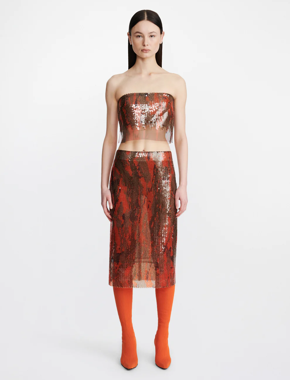 VERTICAL HORIZON SEQUIN STRAPLESS TOP