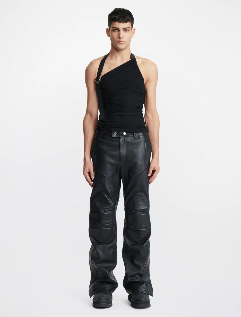 GATHERED TANK IN BLACK