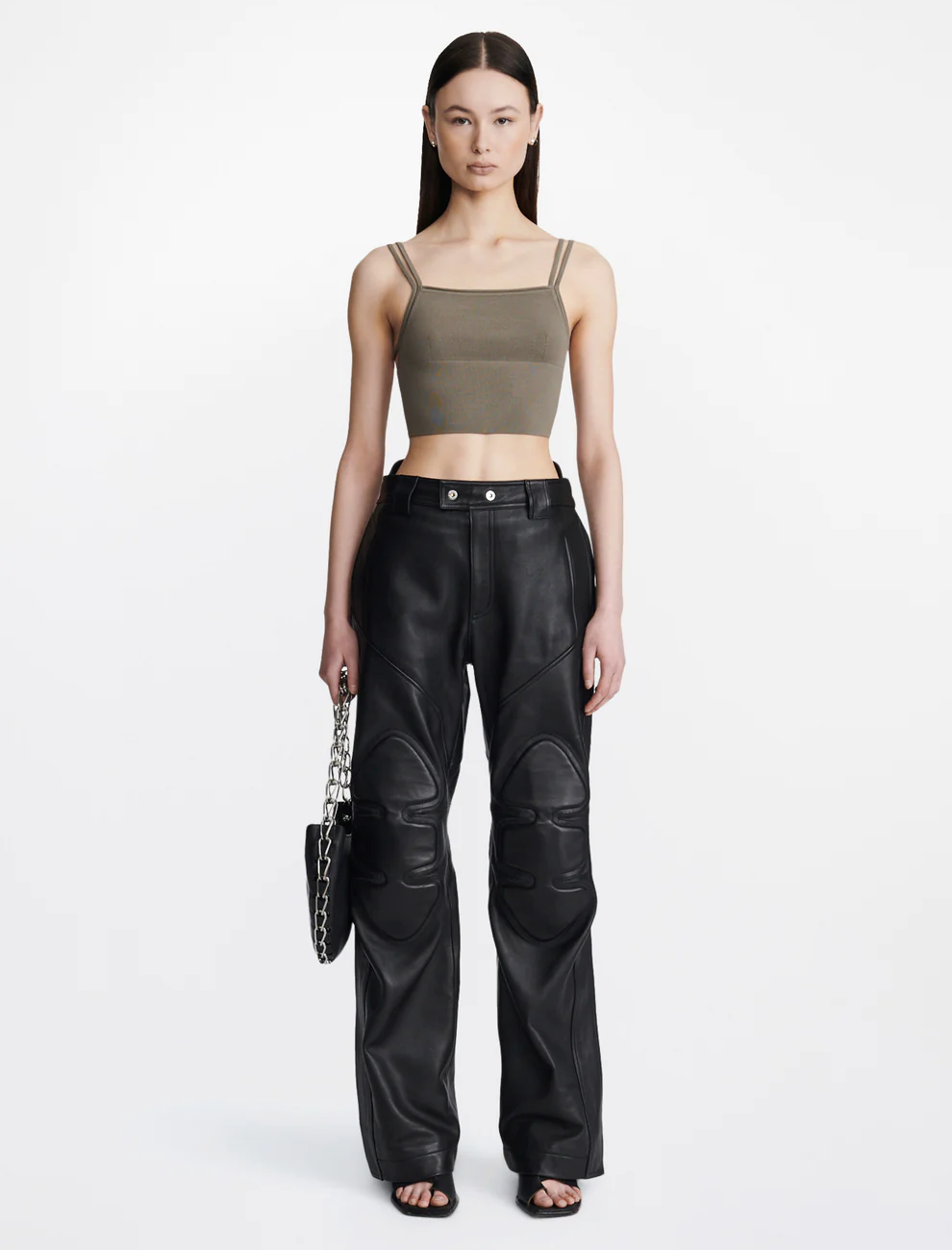 SPLIT STRAP TOP IN BEIGE