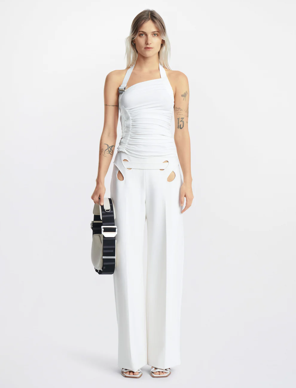 GATHERED TANK IN WHITE