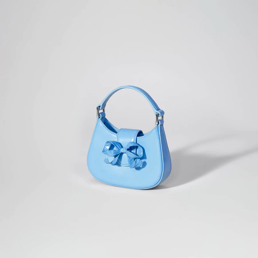 Blue Crescent Bow Micro Bag