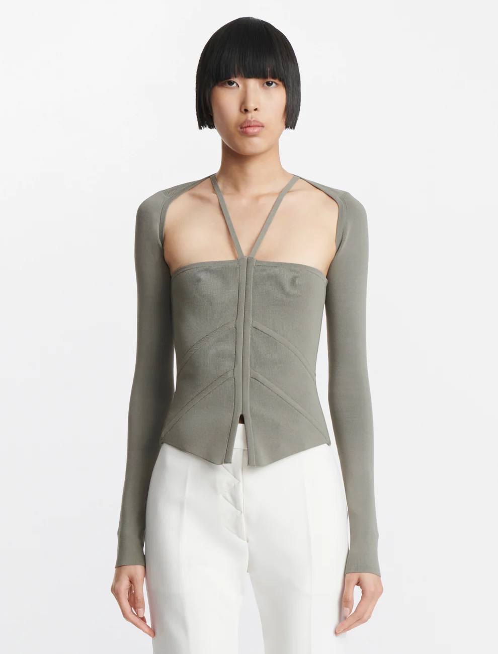 MODULAR DARTING CORSET IN SLATE