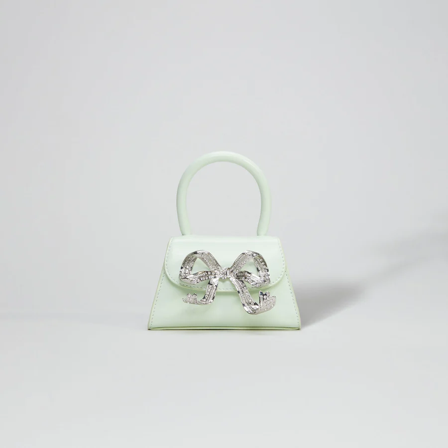 The Bow Micro in Pistachio with Diamanté