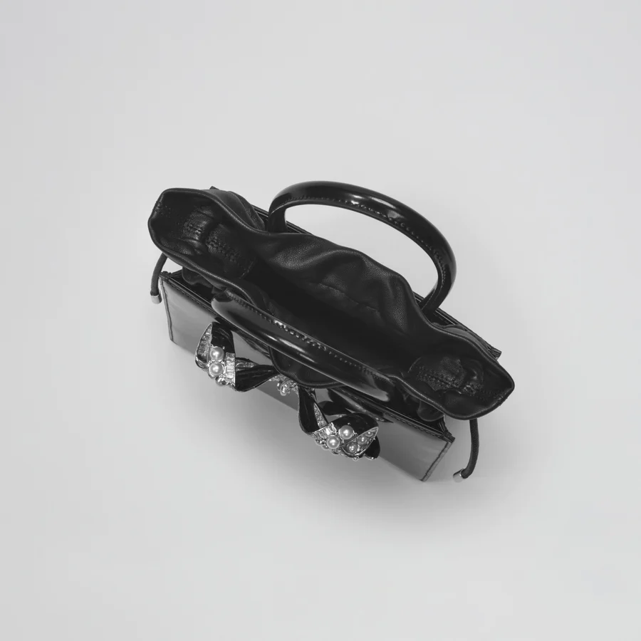 Black Mini Tote Bow Bag
