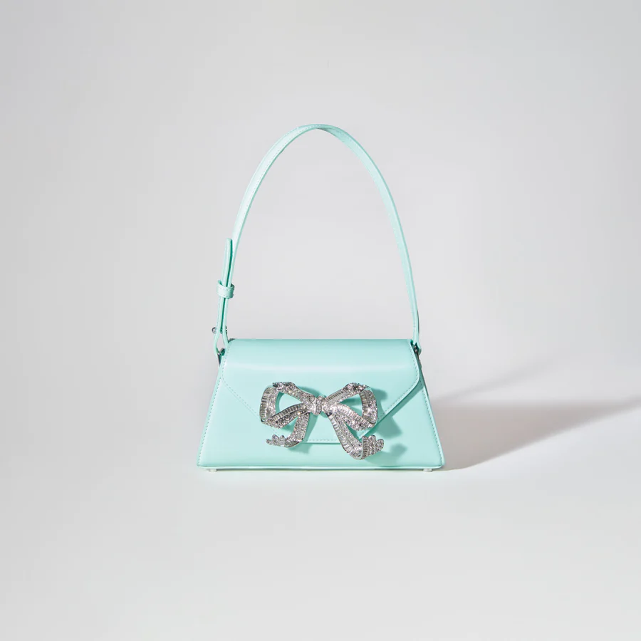 Aqua Bow Mini Shoulder Bag