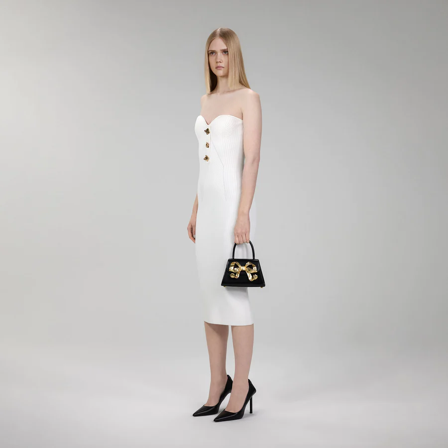 The Bow Mini in Black with Gold Hardware