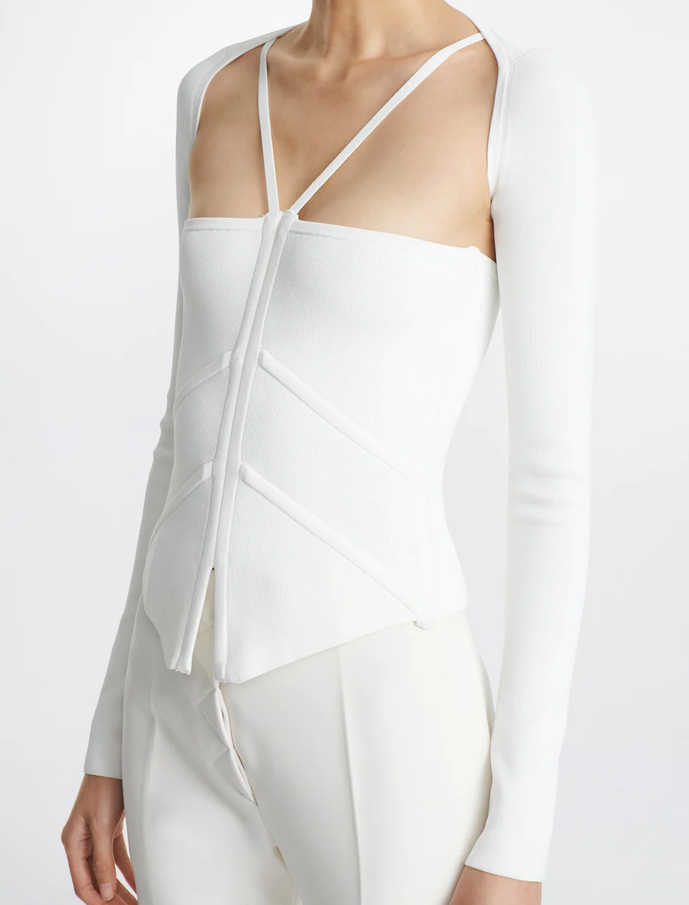 MODULAR DARTING CORSET IN WHITE