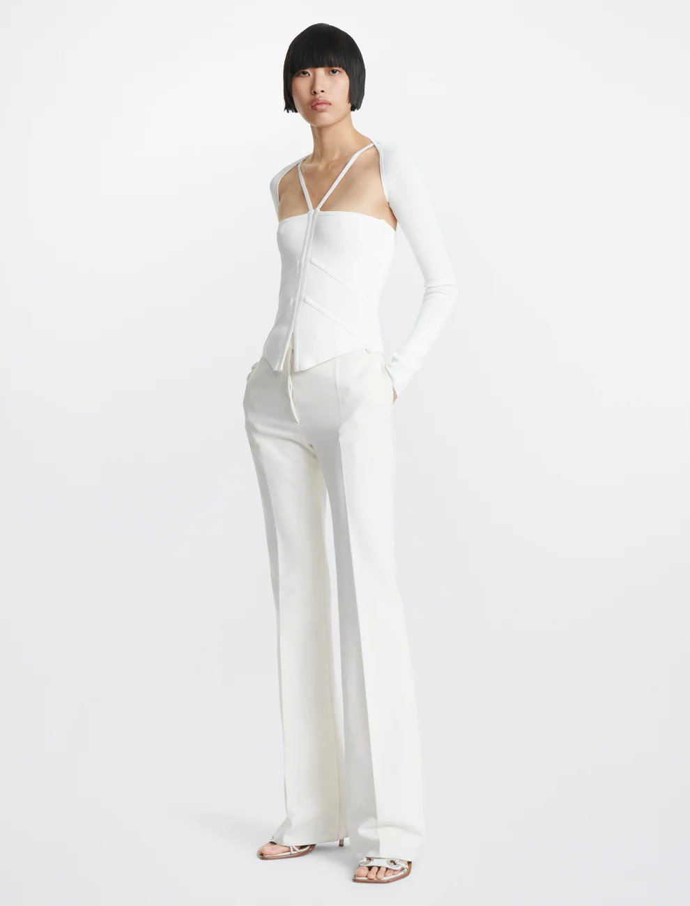 MODULAR DARTING CORSET IN WHITE