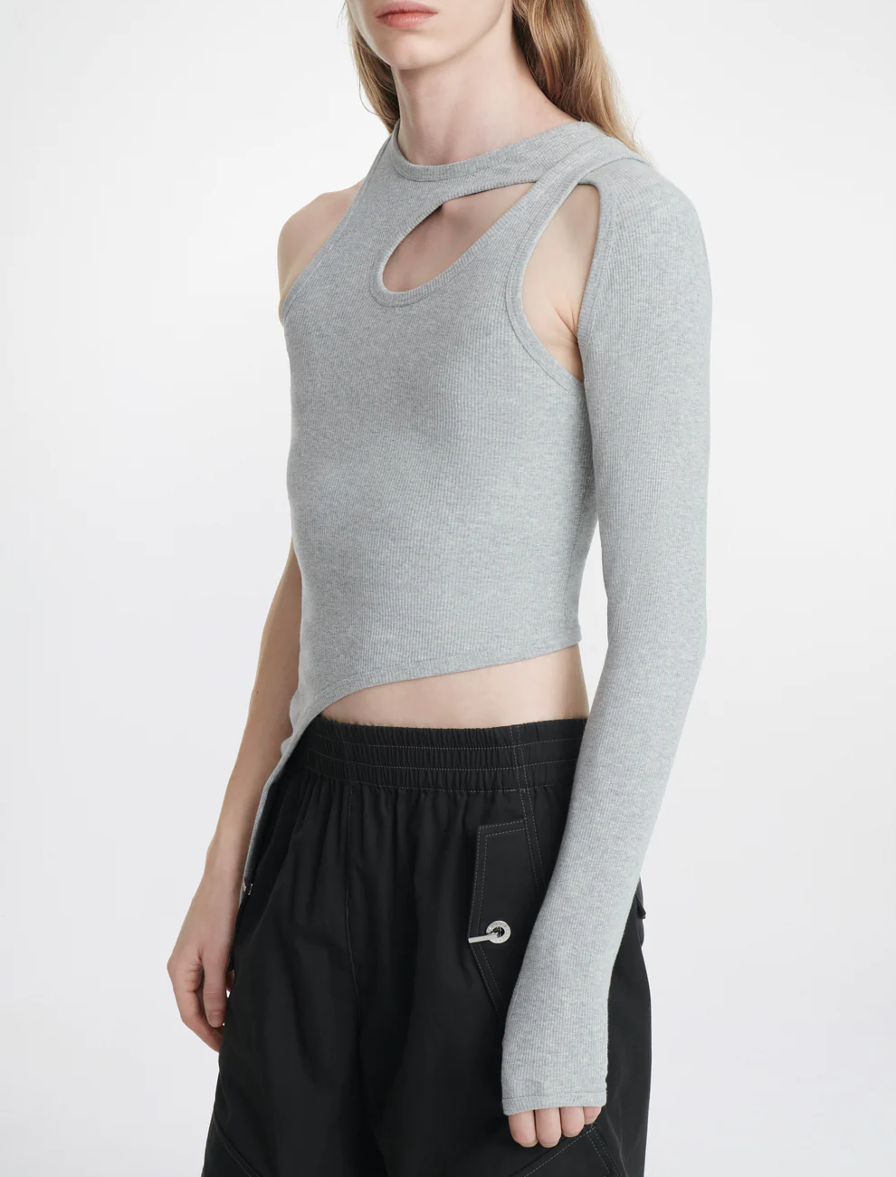 BONE MARLE LS TOP IN GRAY