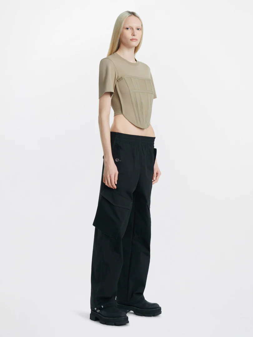CORSET TEE IN KHAKI