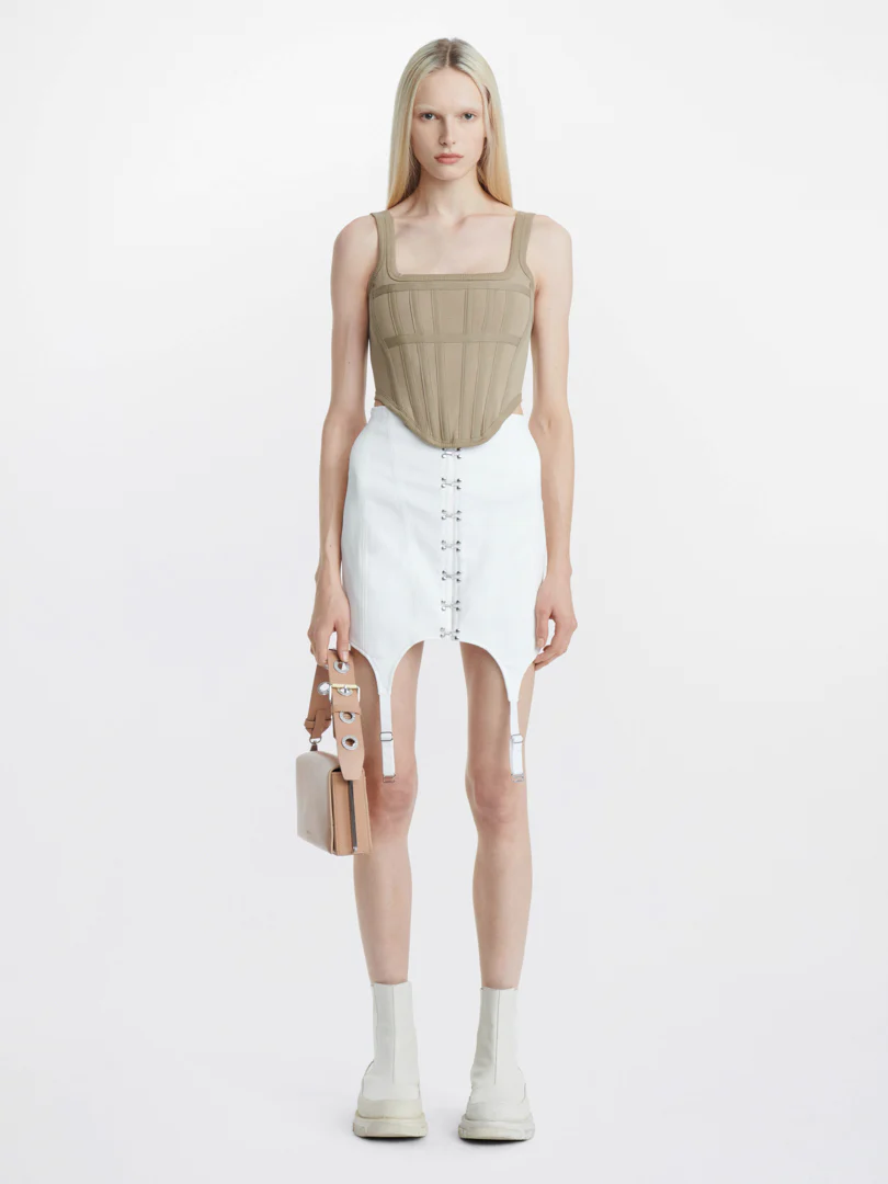 JERSEY CORSET IN KHAKI