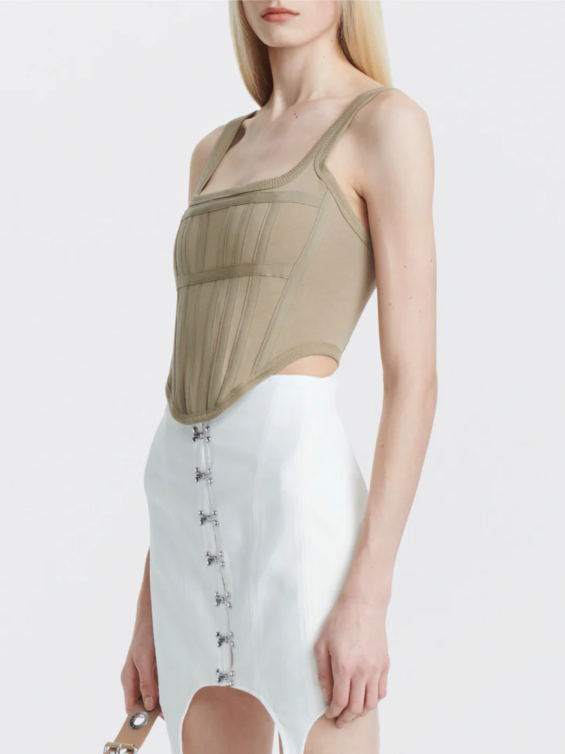 JERSEY CORSET IN KHAKI