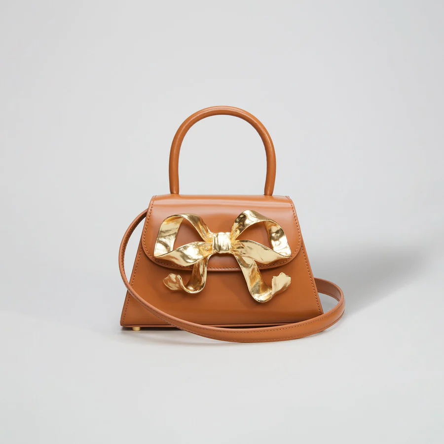 The Bow Mini in Tan with Gold Hardware