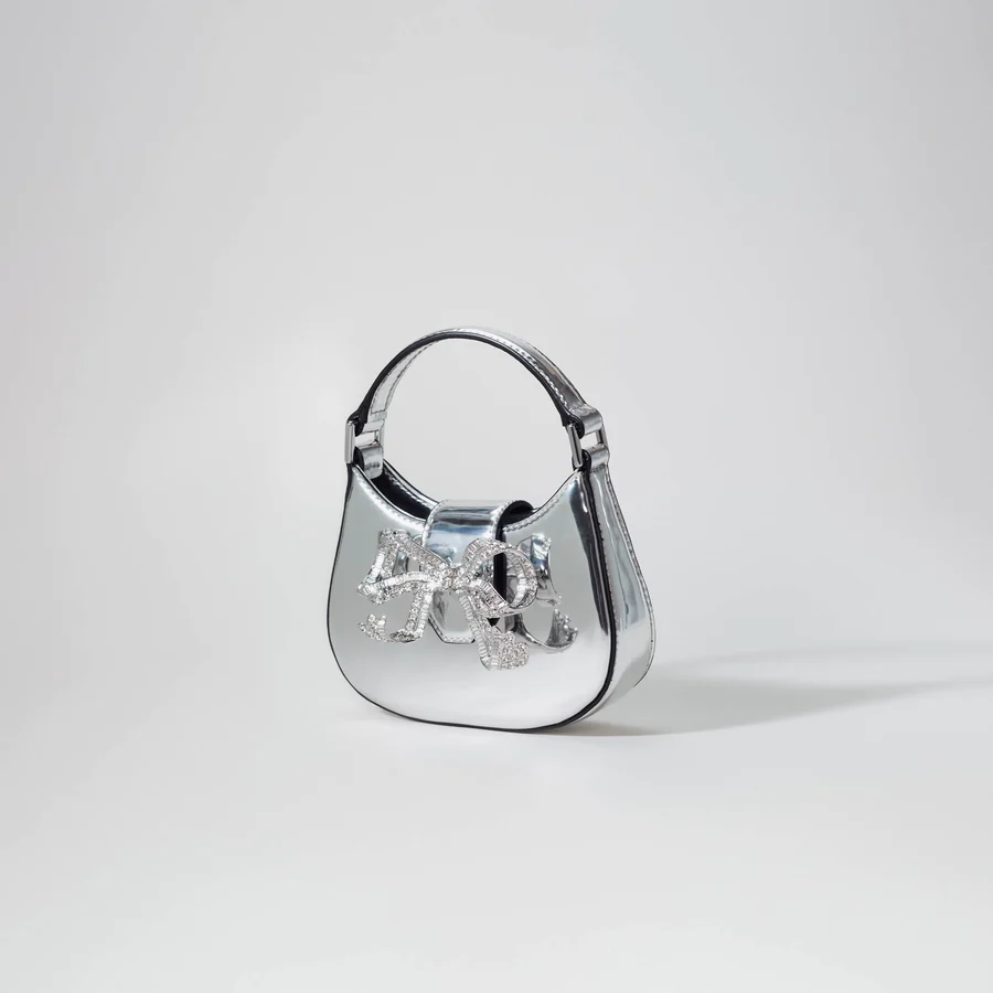 Silver Crescent Bow Micro Bag