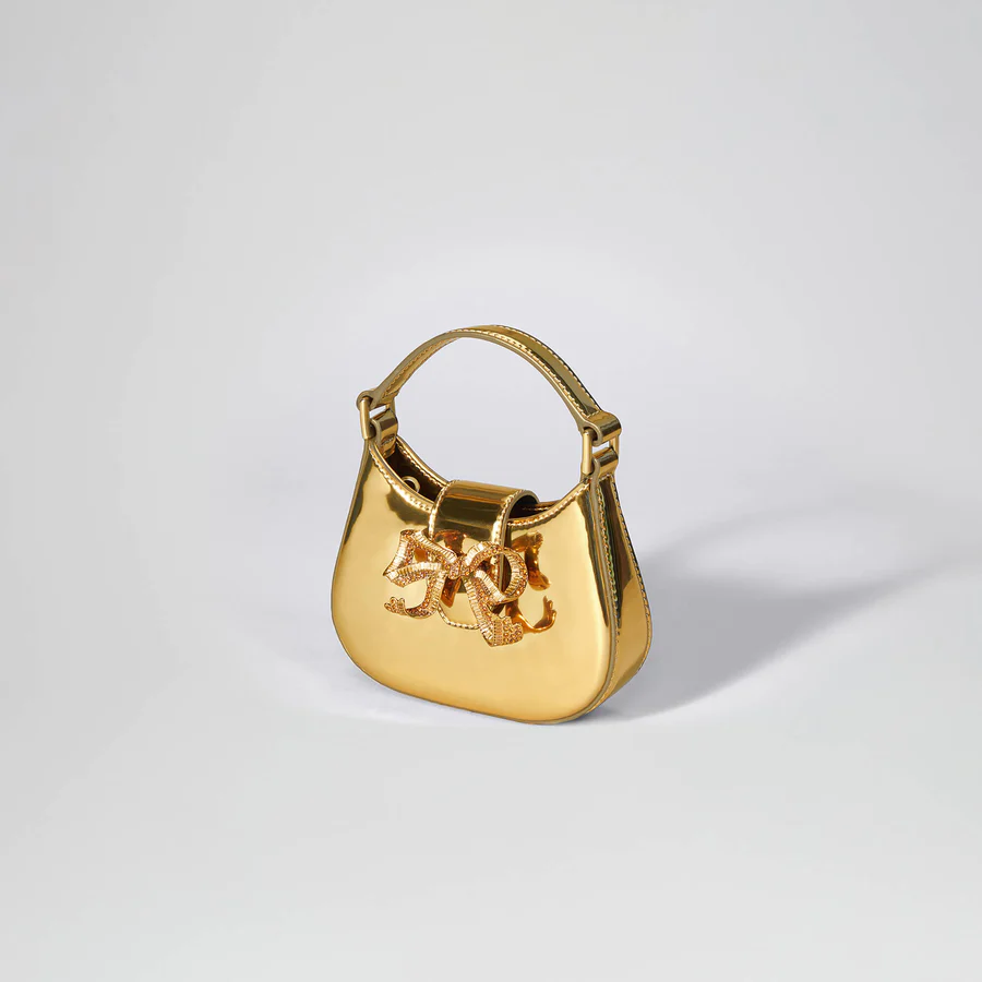 Gold Crescent Bow Micro Bag