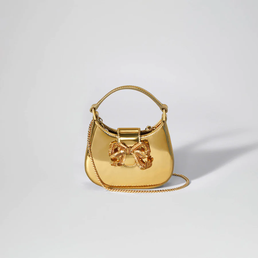 Gold Crescent Bow Micro Bag