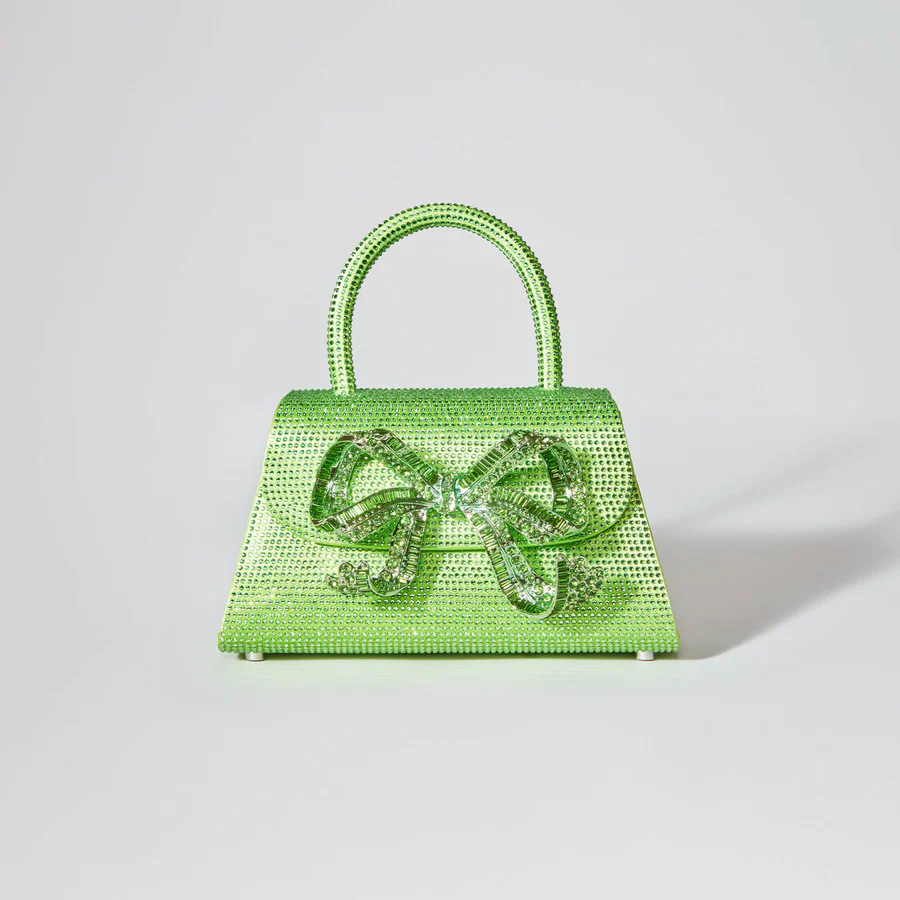 The Bow Mini in Lime Rhinestone
