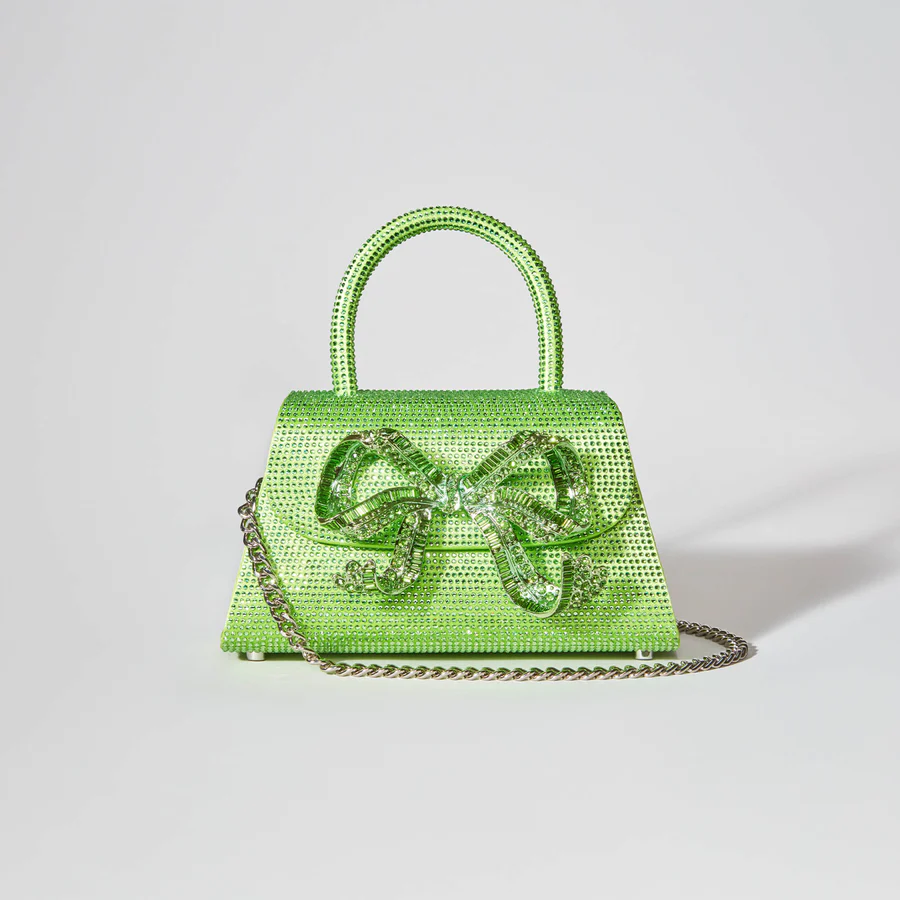 The Bow Mini in Lime Rhinestone