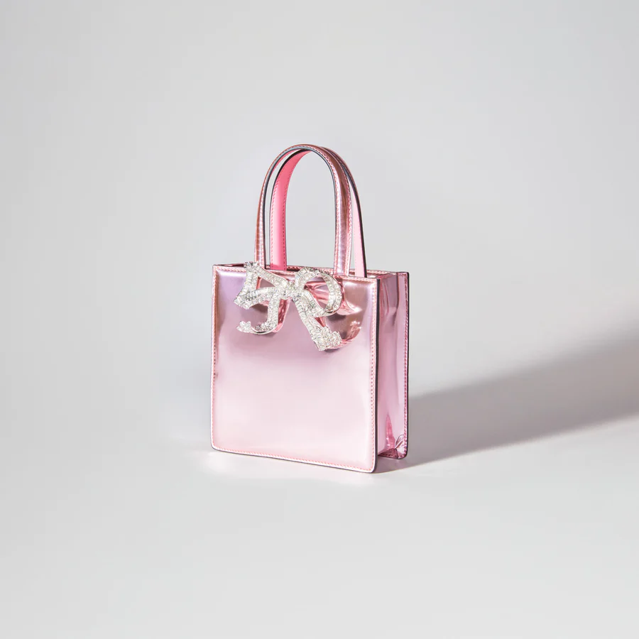 Pink Metallic Mini Tote Bow Bag