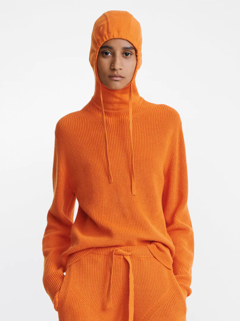 ENGINEERED RIB HOODIE - SAFETY ORANGE