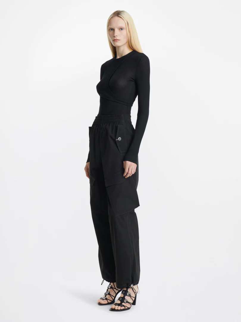 MODULAR LONG SLEEVE TOP - BLACK