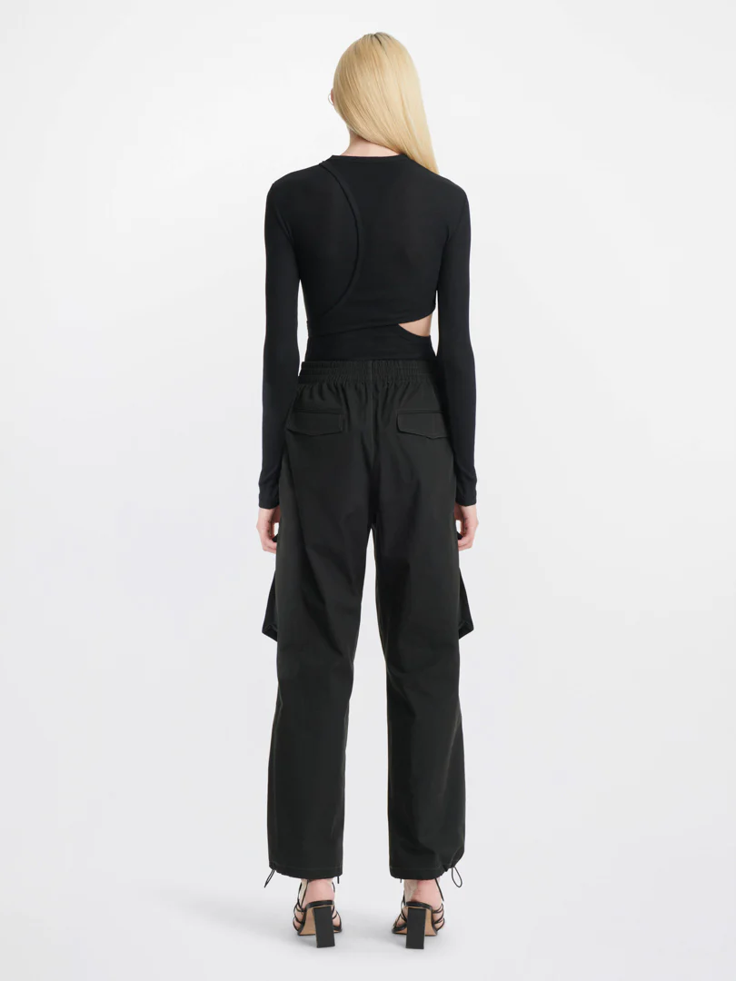 MODULAR LONG SLEEVE TOP - BLACK