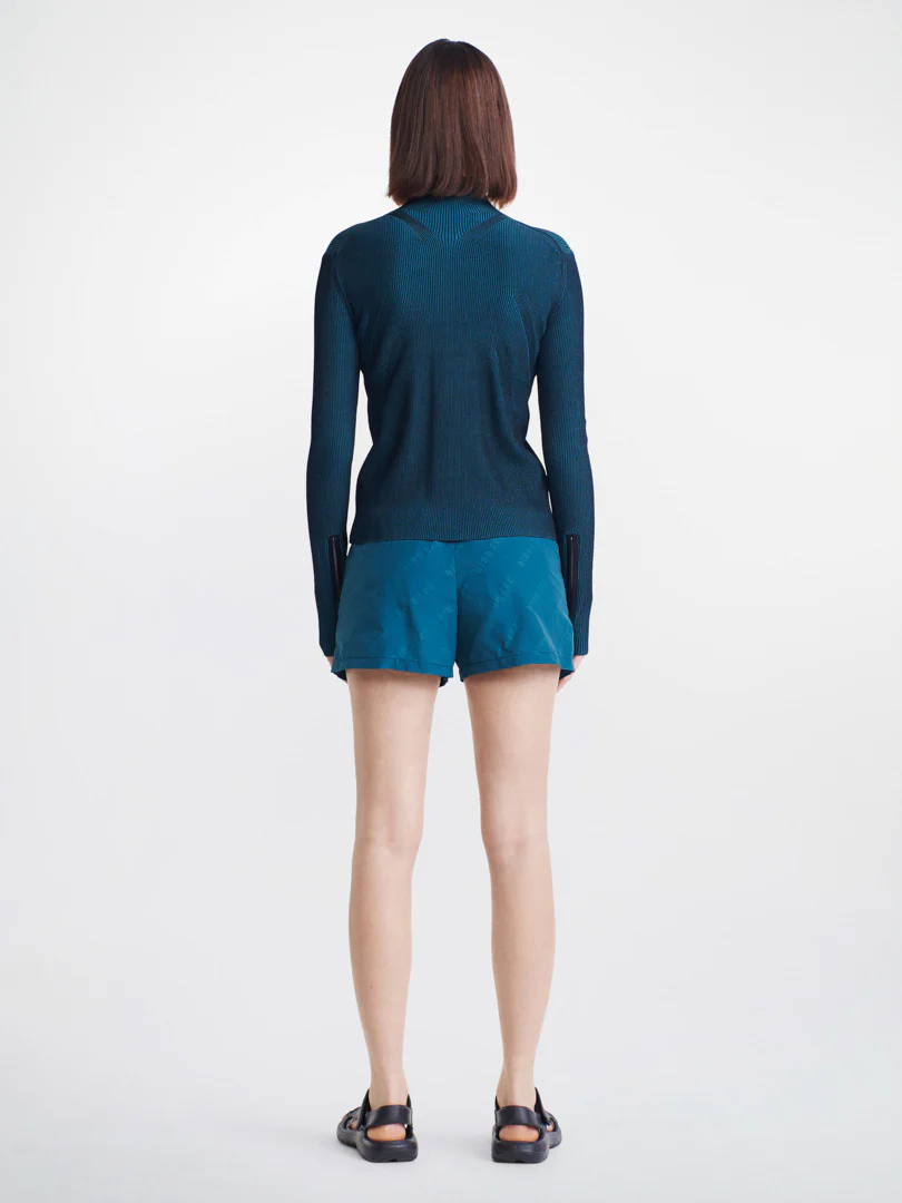 ANGLED RIB ZIP-UP - BLACK/PETROL