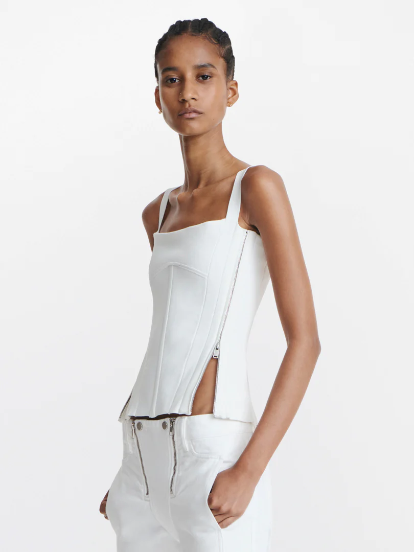 MOTO ZIP UP CORSET - IVORY