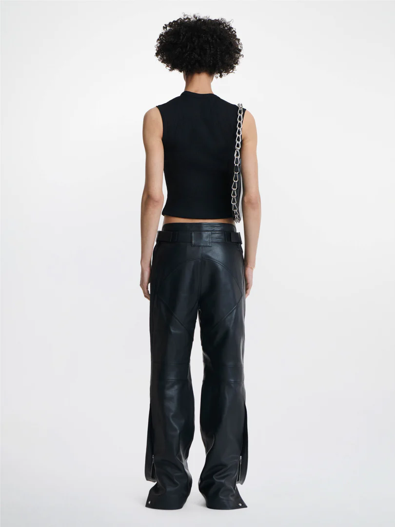 SPLIT HEM CORSET TANK - BLACK