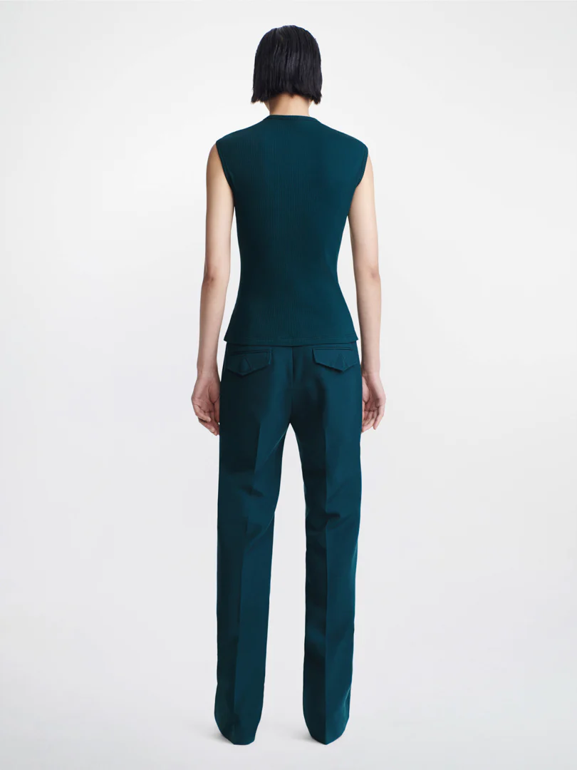 SPLIT HEM CORSET TANK - PETROL