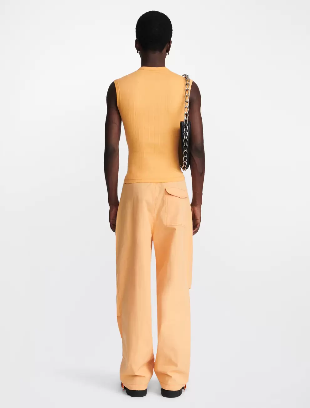 SPLIT HEM CORSET TANK - WASHED ORANGE