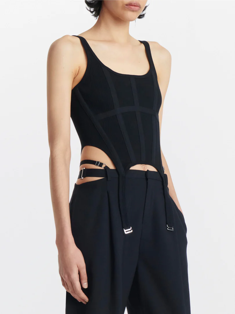 COMBAT CORSET TANK - BLACK