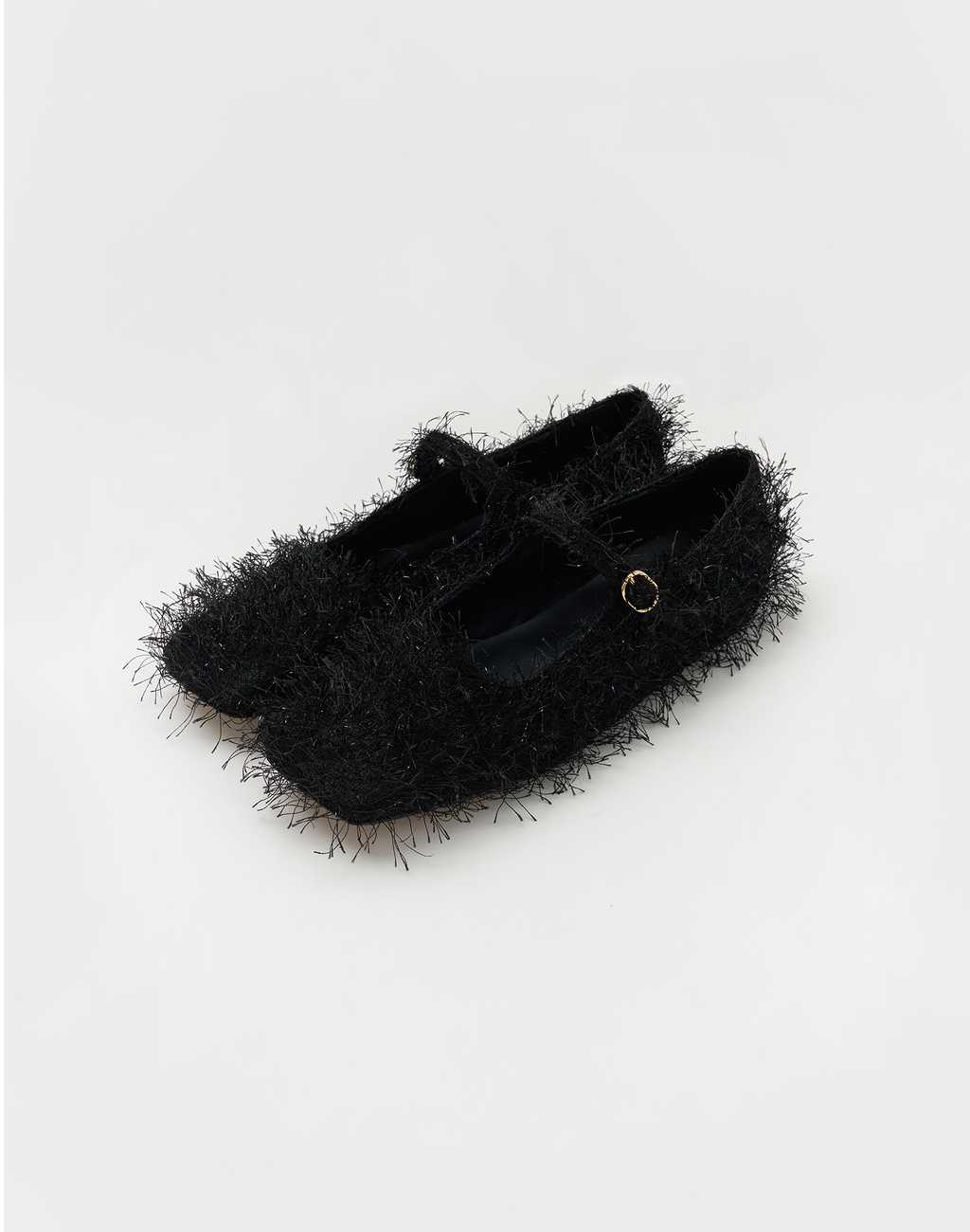 WAWA Square Toe Mary-Jane Flats - Black 