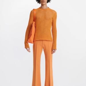 GRID MESH PULLOVER IN ORANGE