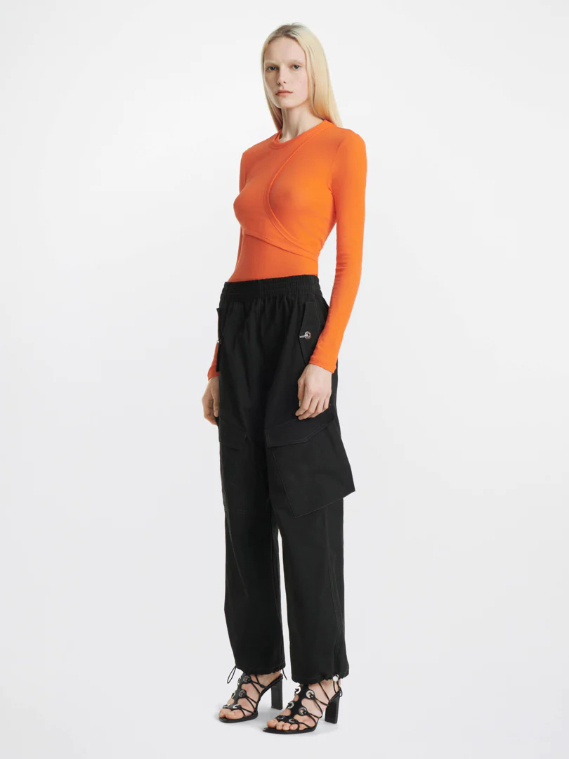 MODULAR LONG SLEEVE TOP IN ORANGE