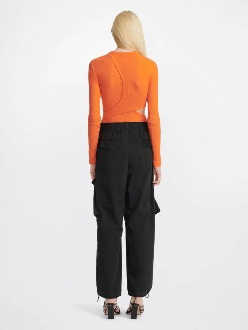 MODULAR LONG SLEEVE TOP IN ORANGE