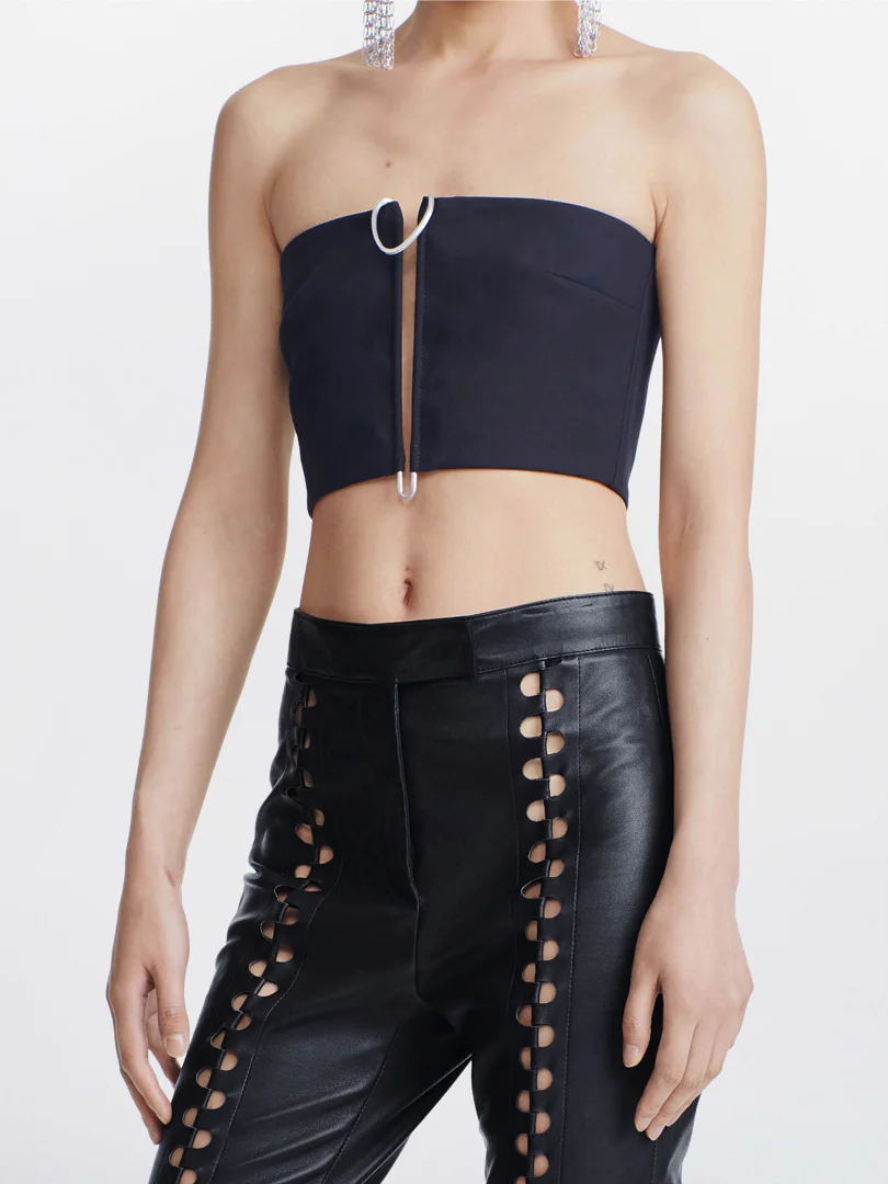 MOBIUS BANDEAU TOP IN BLACK 