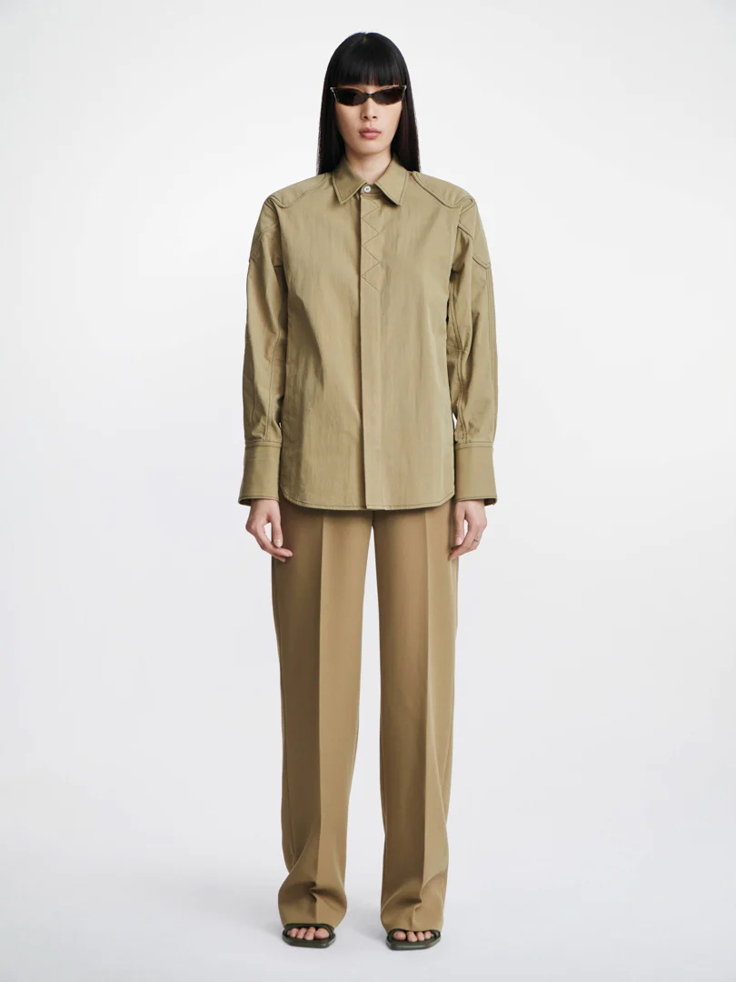 PADDED SHOULDER SHIRT IN BEIGE