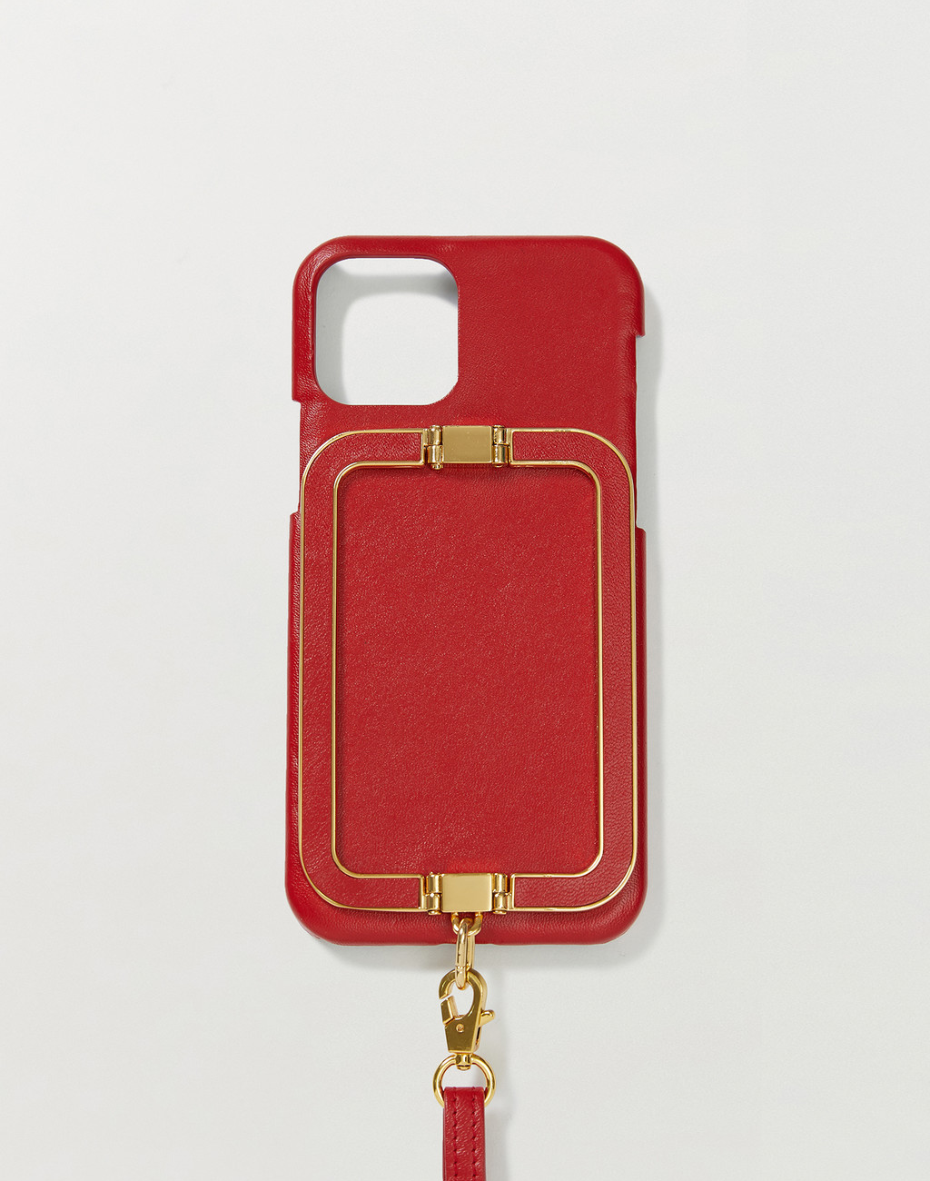 Phone Case with Leather Strap Liney Red